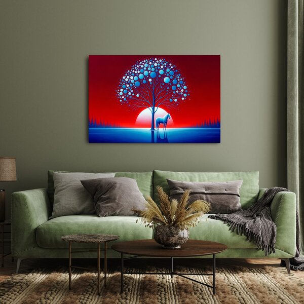 Quadro su tela – Albero della vita con cavallo