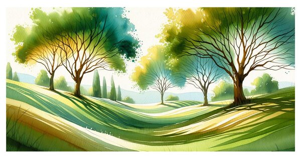 Quadro su tela – Luce solare nel parco