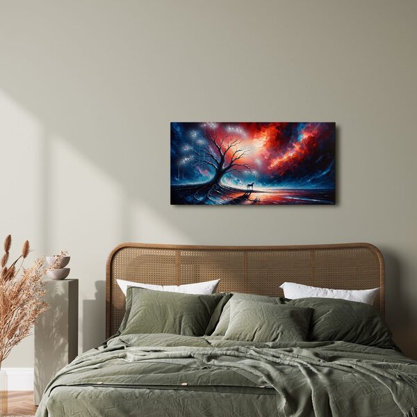 Quadro su tela – Albero della vita mistico e cavallo