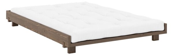 Letto matrimoniale marrone in pino massiccio con rete inclusa 140x200 cm Social – Karup Design