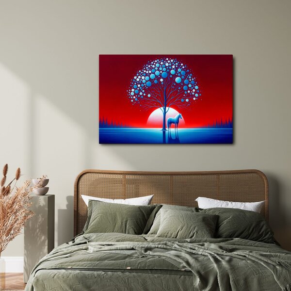 Quadro su tela – Albero della vita con cavallo