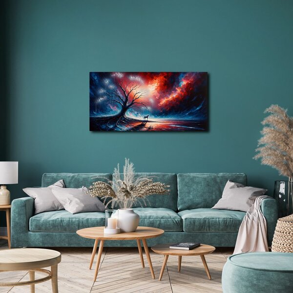Quadro su tela – Albero della vita mistico e cavallo