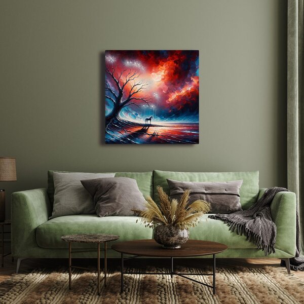 Quadro su tela – Albero della vita sotto il cielo stellato