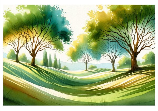 Quadro su tela – Paesaggio con alberi
