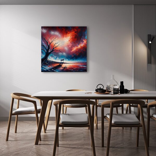 Quadro su tela – Albero della vita sotto il cielo stellato