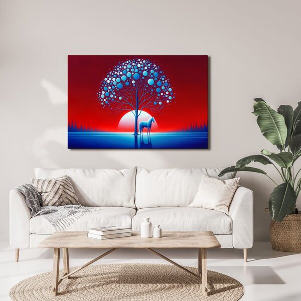 Quadro su tela – Albero della vita con cavallo