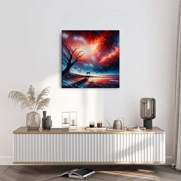 Quadro su tela – Albero della vita sotto il cielo stellato