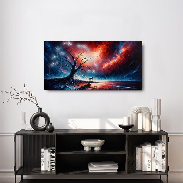 Quadro su tela – Albero della vita mistico e cavallo