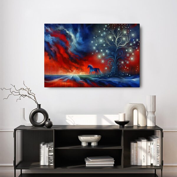 Quadro su tela – Cavallo e albero della vita