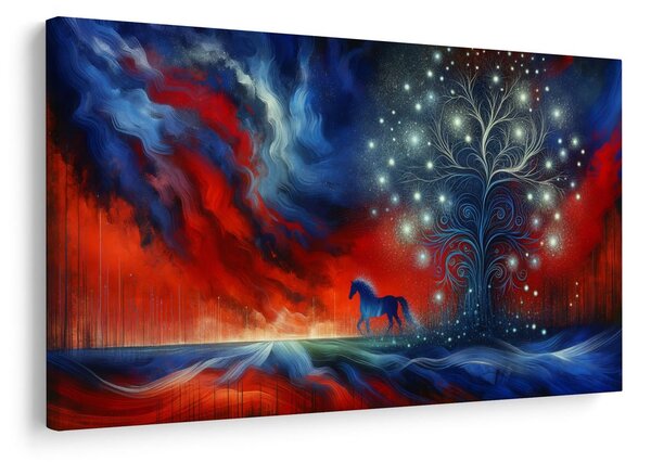 Quadro su tela – Cavallo e albero della vita