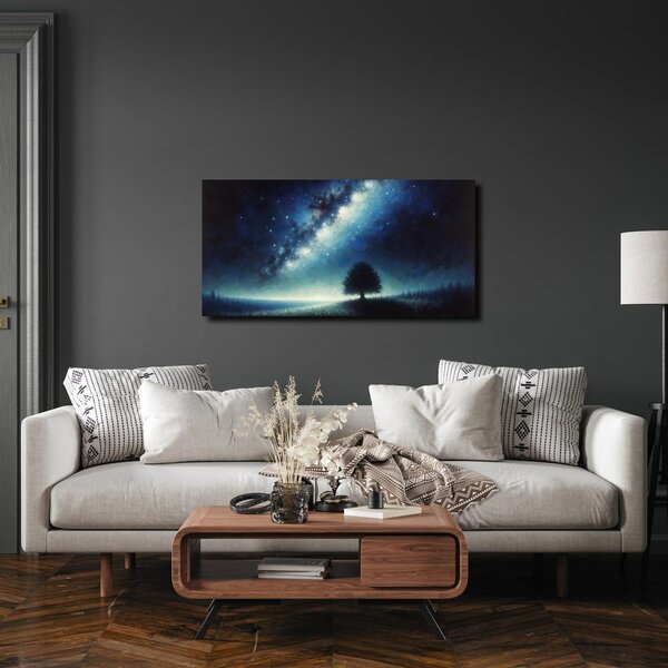 Quadro su tela – Paesaggio notturno con albero della vita