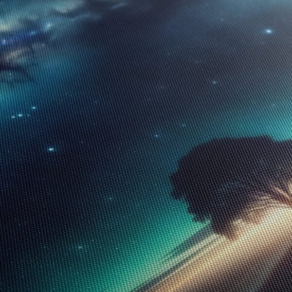 Quadro su tela – Albero della vita solitario di notte