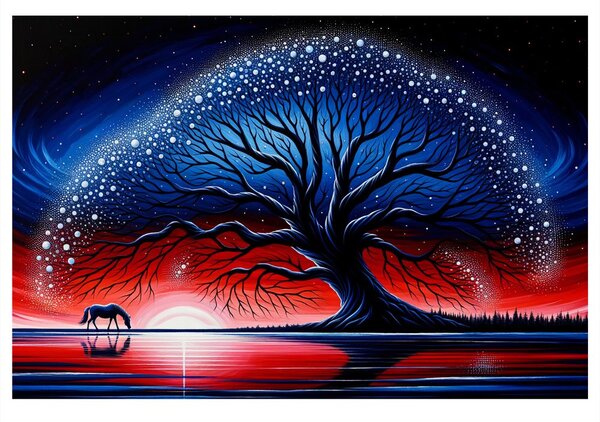 Quadro su tela – Albero della vita al tramonto
