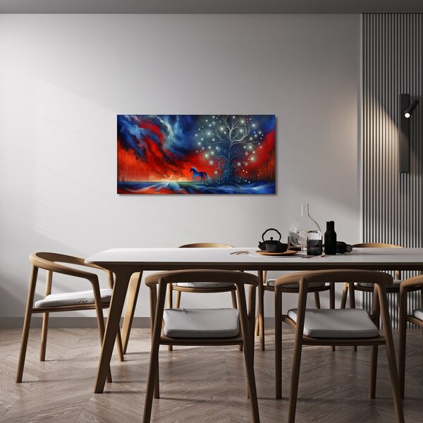 Quadro su tela – Albero della vita magico con cavallo