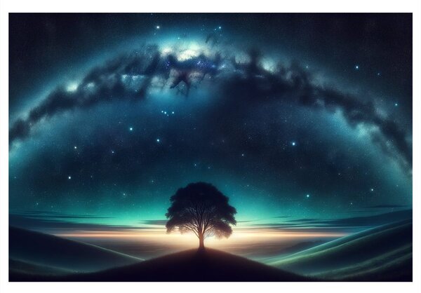 Quadro su tela – Albero della vita sotto le stelle
