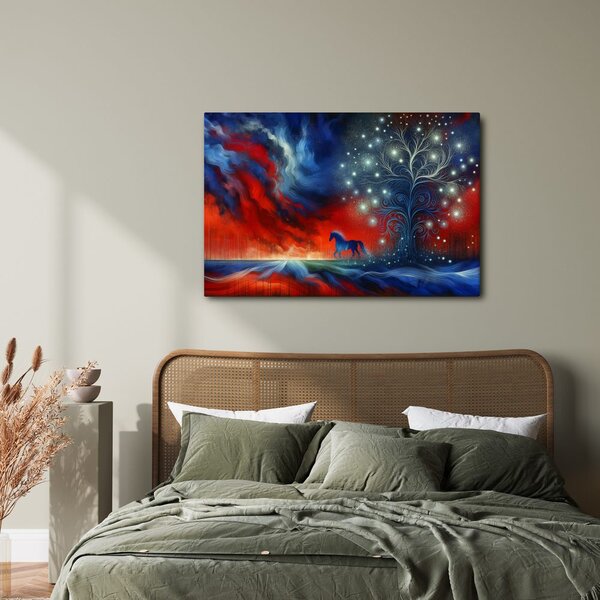 Quadro su tela – Cavallo e albero della vita