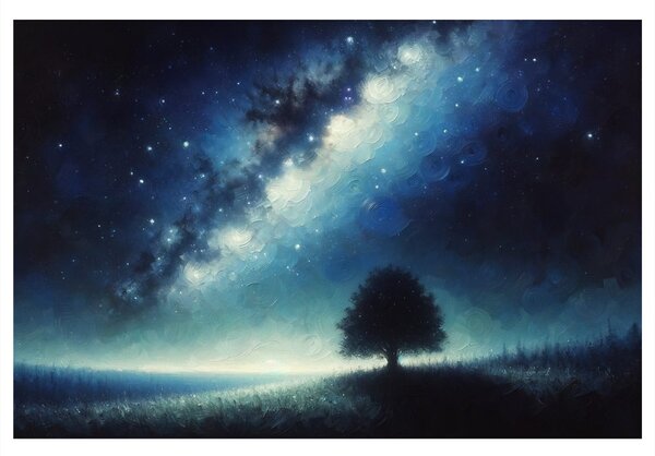 Quadro su tela – Albero della vita sotto le stelle