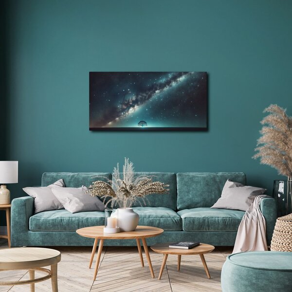 Quadro su tela – Albero della vita solitario di notte