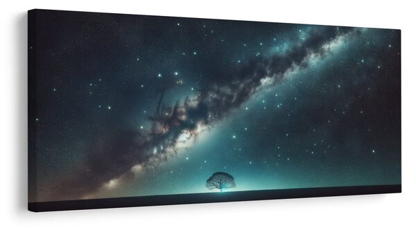 Quadro su tela – Albero della vita solitario di notte