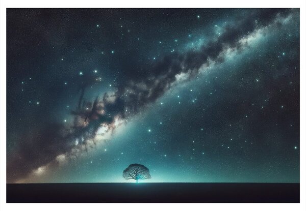 Quadro su tela – Albero della vita sotto le stelle