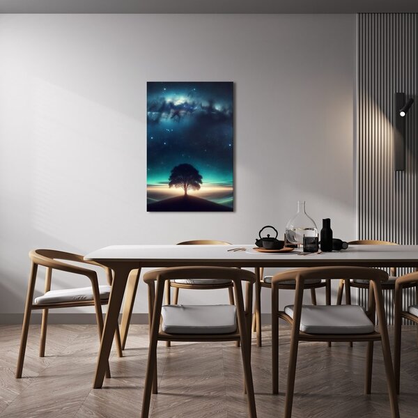 Quadro su tela – Albero della vita solitario di notte