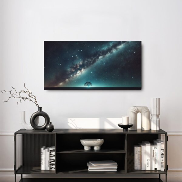 Quadro su tela – Albero della vita solitario di notte