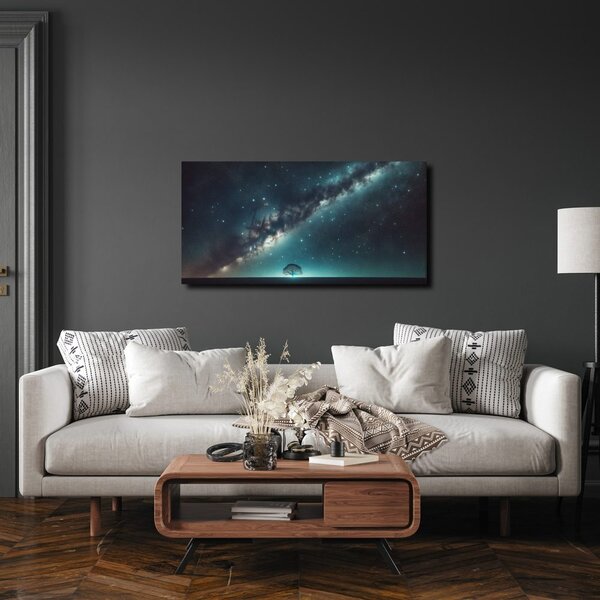 Quadro su tela – Albero della vita solitario di notte