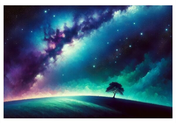 Quadro su tela – Magico albero della vita notturno