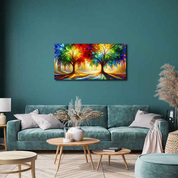 Quadro su tela – Alberi della vita mistici e colorati