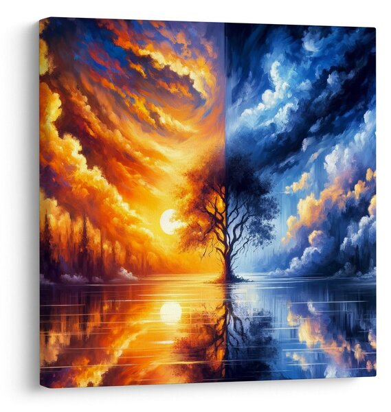 Quadro su tela – Albero della vita tra fuoco e ghiaccio