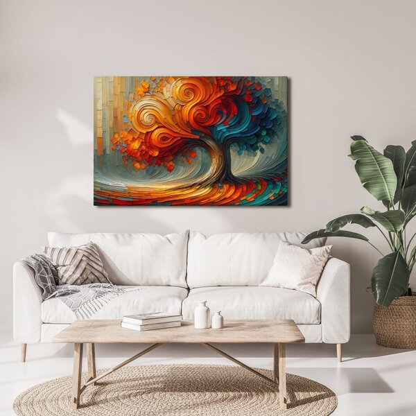 Quadro su tela – Vortice colorato dell'albero della vita