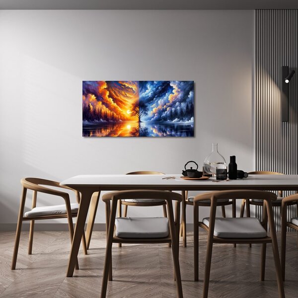 Quadro su tela – Albero magico della vita nel paesaggio