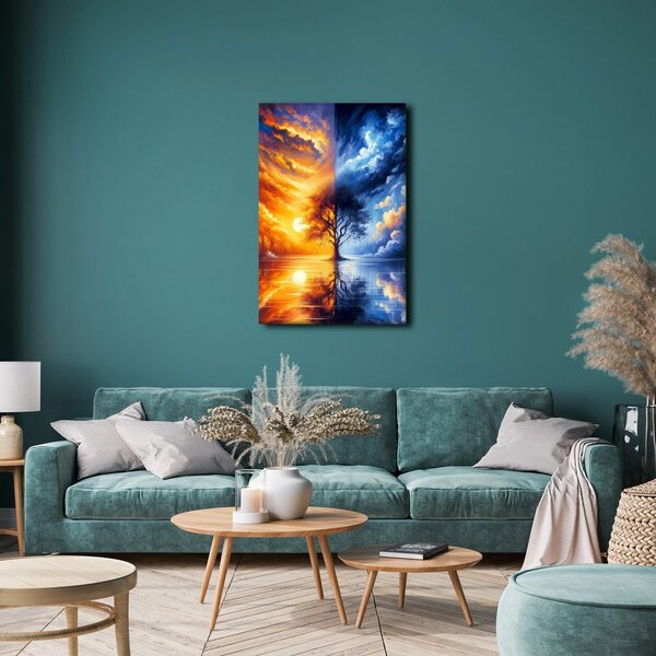 Quadro su tela – Albero della vita tra giorno e notte