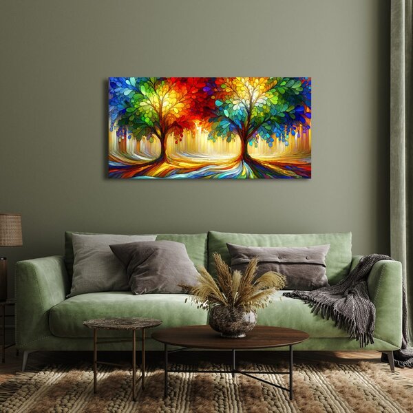 Quadro su tela – Alberi della vita mistici e colorati