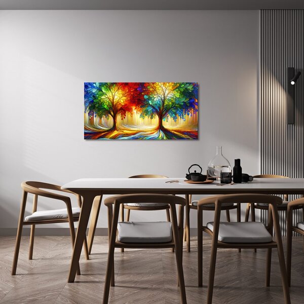 Quadro su tela – Alberi della vita mistici e colorati