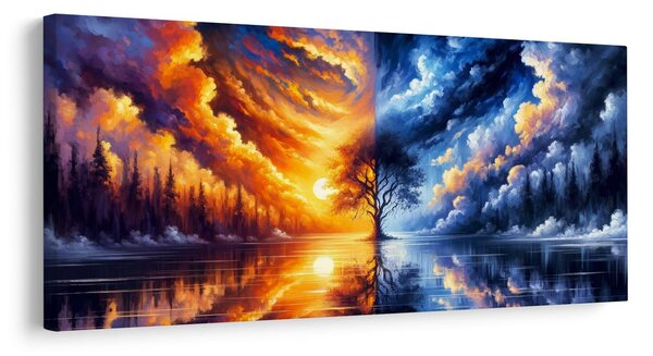 Quadro su tela – Albero magico della vita nel paesaggio