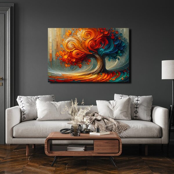 Quadro su tela – Vortice colorato dell'albero della vita