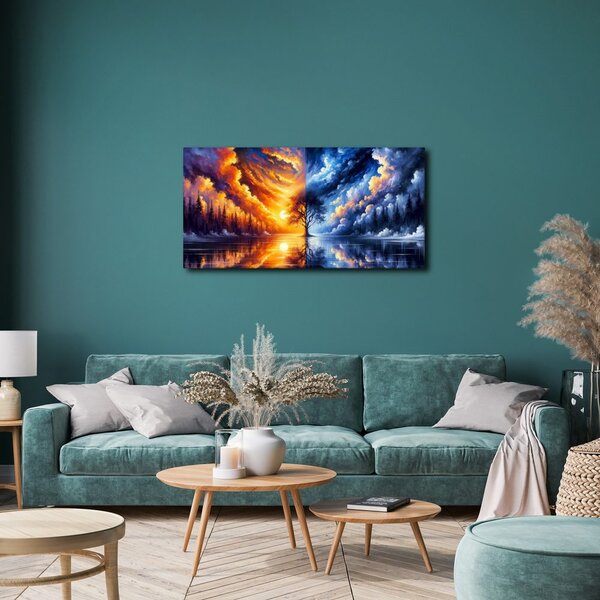 Quadro su tela – Albero magico della vita nel paesaggio