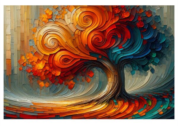 Quadro su tela – Vortice colorato dell'albero della vita