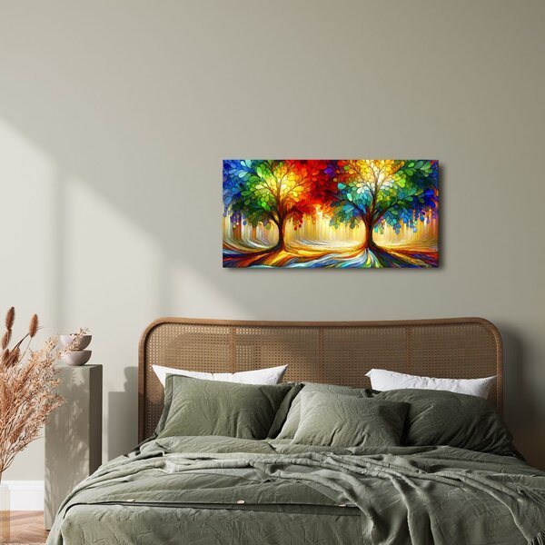 Quadro su tela – Alberi della vita mistici e colorati
