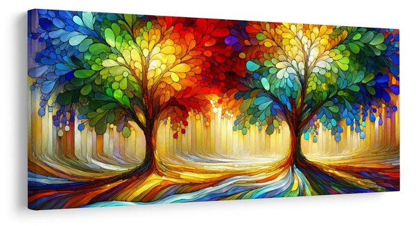 Quadro su tela – Alberi della vita mistici e colorati