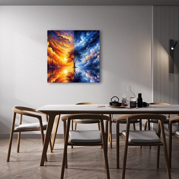 Quadro su tela – Albero della vita tra fuoco e ghiaccio