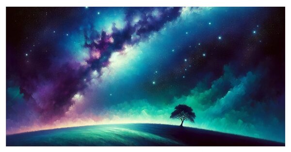 Quadro su tela – Albero della vita solitario nel paesaggio