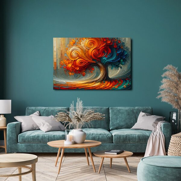 Quadro su tela – Vortice colorato dell'albero della vita