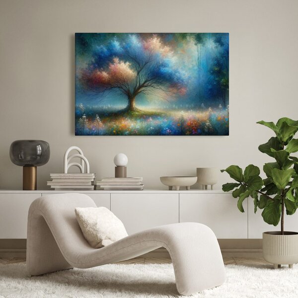 Quadro su tela – Albero della vita magico nella nebbia