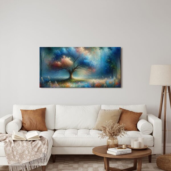 Quadro su tela – Albero della vita mistico con fiori