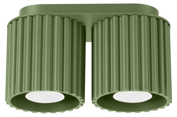 Lampada da soffitto AURA 2 verde oliva GU10 2xGU10 10W alluminio 12x10x21cm Sollux Lighting