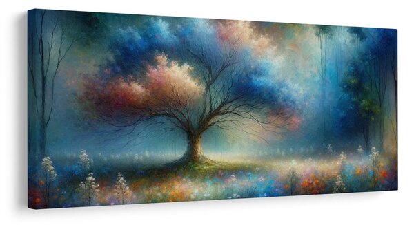 Quadro su tela – Albero della vita mistico con fiori