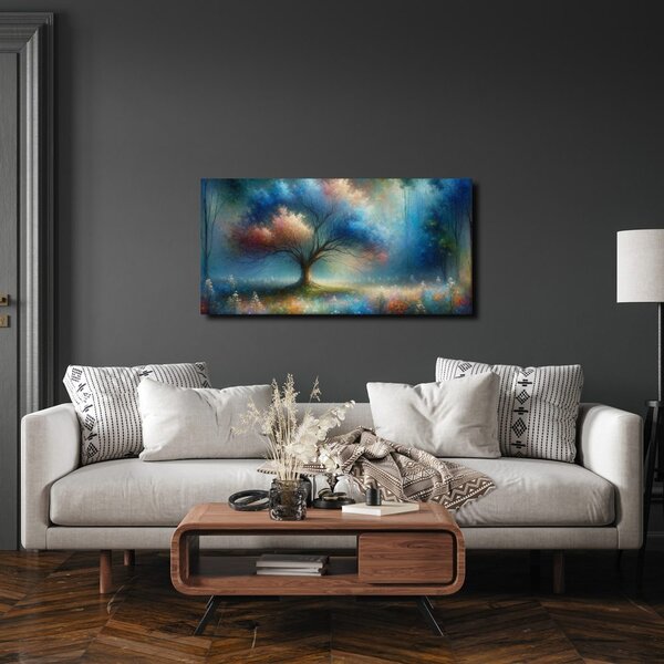 Quadro su tela – Albero della vita mistico con fiori