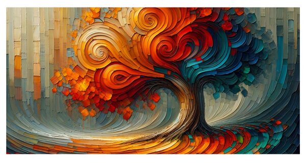 Quadro su tela – Albero della vita autunnale in movimento